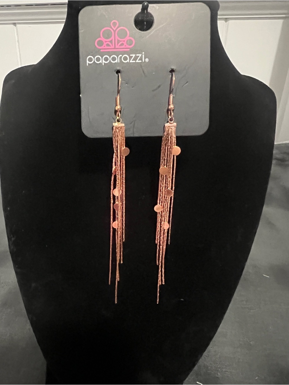 Paparazzi Rose Gold Cascading Fringe Earrings